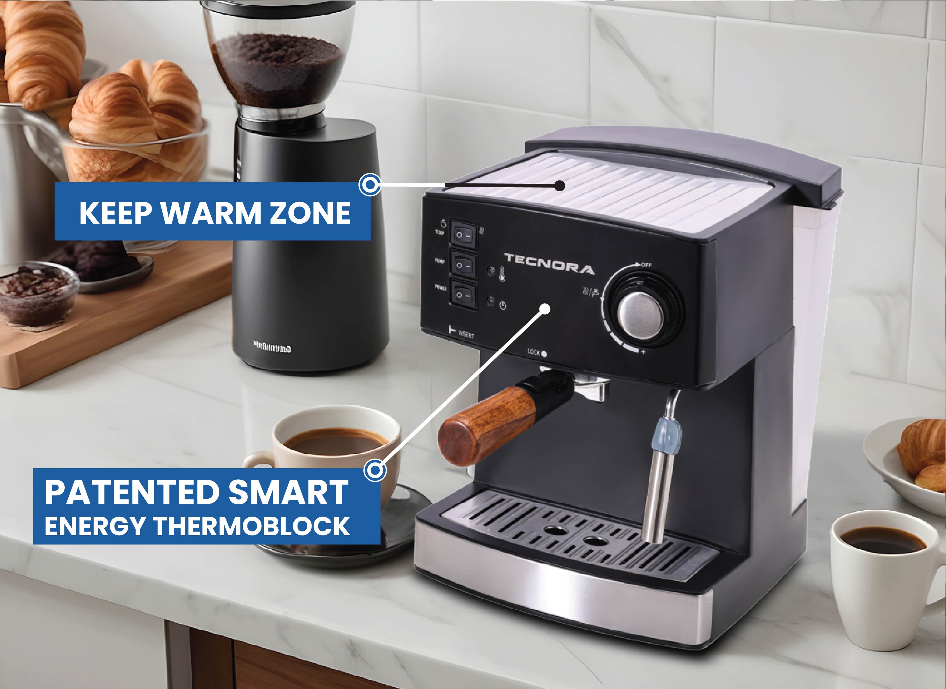 Barista Viva TCM 110M 850W Semi-Automatic Espresso Coffee Machine (Charcoal Black)