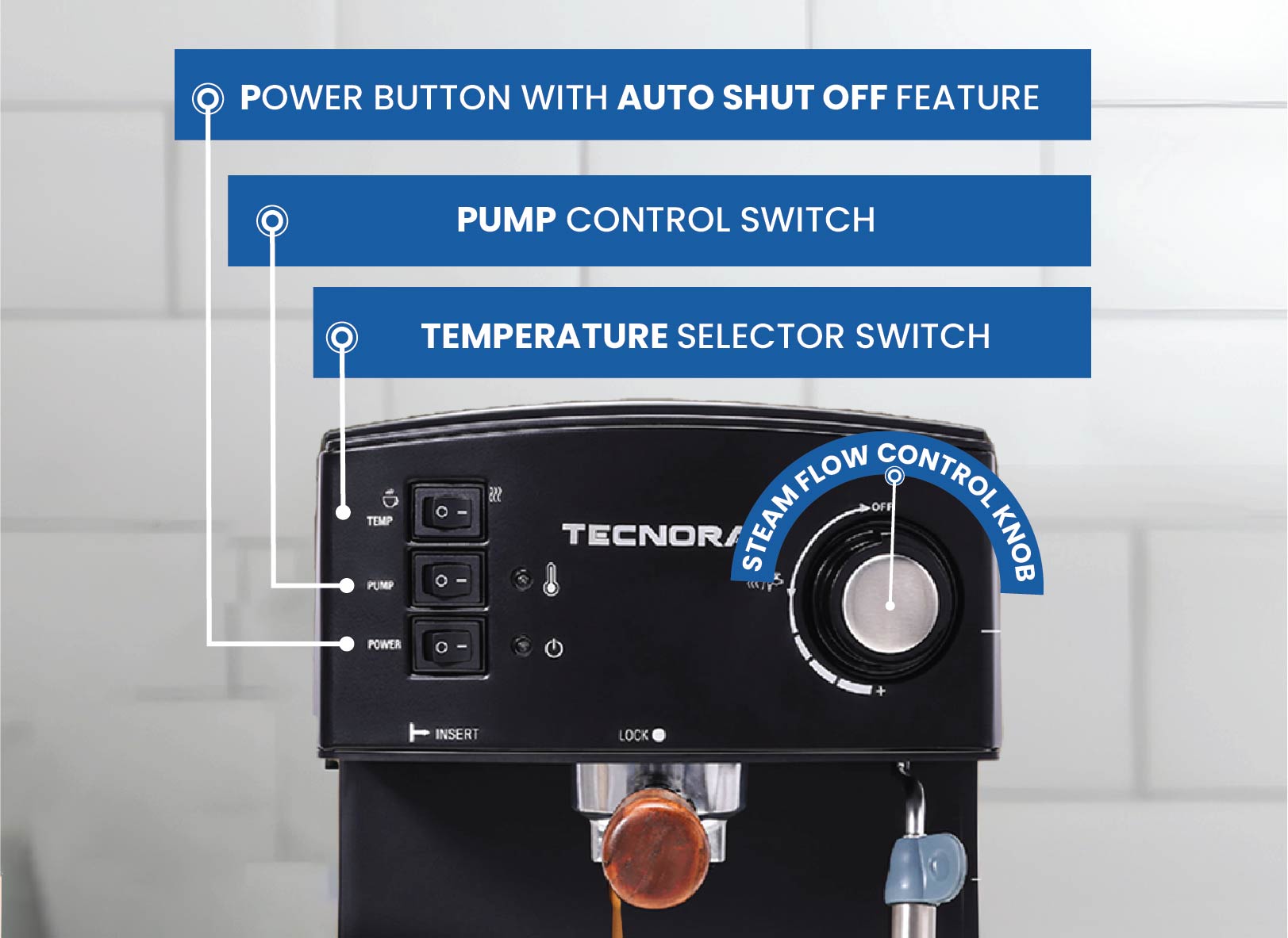 Barista Viva TCM 110M 850W Semi-Automatic Espresso Coffee Machine (Charcoal Black)