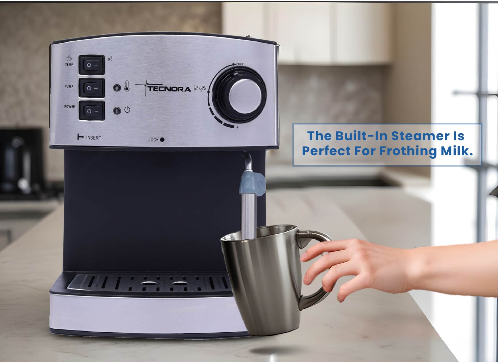 Tecnora CaffeGusto TCM 109M 850W Semi-Automatic Espresso Coffee Machine