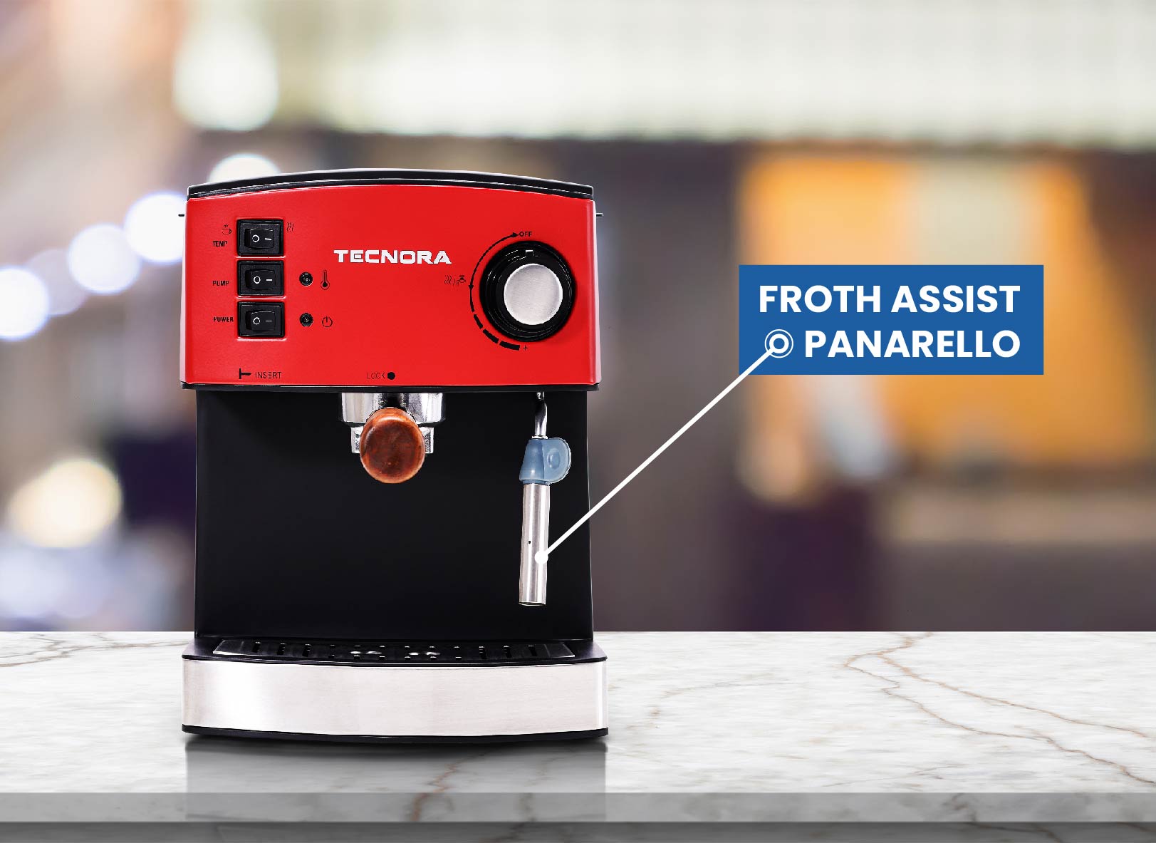 Barista Viva TCM 110M 850W Semi-Automatic Espresso Coffee Machine (Crimson Red)